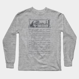 Allan Poe - The Raven poem, bookish gift for english teachers Long Sleeve T-Shirt